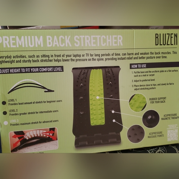 Bluzen premium 3 level back stretcher brand new in‎ box - Picture 4 of 9
